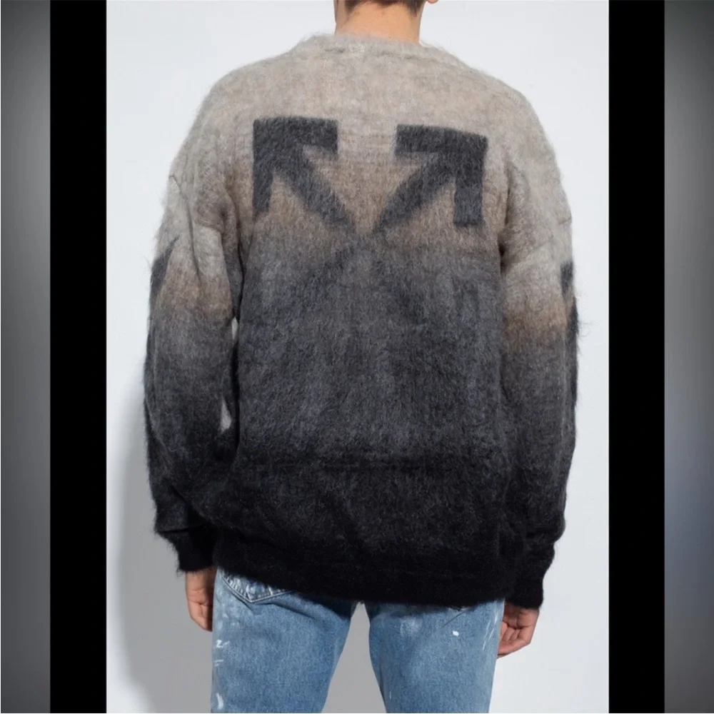 Authentic Off white Diag Arrow knit Mohair Blend Sweater